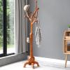 Coat Rack Freestanding Wood Tree Rack with 8 Hooks, Creative Design Tree Branch-look, Coat Tree Clothes Hanger Stand with Stable Sphere Base for Entryway, Hallway, Bedroom - Load 160lbs (Light Brown) view 1