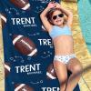 Personalized Football Beach Towel for Kids - Quick Dry Custom Name Towel for Sports Fans - Microfiber Towel for The Beach or Pool(35" x 70") view 3