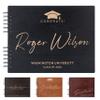 Graduation Guest Book 2025, Personalized with 5 Designs & 5 Rustic Colors - 2 Optional Sizes - Customized Guestbook Registry Sign-in with Name - Date, Hard Cover Laser Engraved Guest Book, D5 view 1