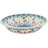 Polmedia Polish Pottery Pasta Bowl 9-inch - Last Summer Flowers Pattern Handmade in Boleslawiec Poland + Certificate of Authenticity view 1
