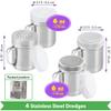[2-pack] 6oz Metal Salt & Pepper Shaker with Medium Holes, [2-pack] 6oz Fine Mesh Shaker - With Handle and Lids view 2