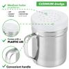 [2-pack] 6oz Metal Salt & Pepper Shaker with Medium Holes, [2-pack] 6oz Fine Mesh Shaker - With Handle and Lids view 3