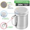 [2-pack] 6oz Metal Salt & Pepper Shaker with Medium Holes, [2-pack] 6oz Fine Mesh Shaker - With Handle and Lids view 4
