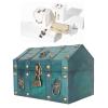 GLOGLOW Classic Chest Storage Box with Combination Lock, Multipurpose Compact Wood and Metal Storage Box for Jewelry, Small view 2