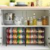 MOOACE Can Rack Organizer, 2 in 1 Can Storage Dispenser Holds up to 72 Cans, Can Organizer for Pantry Kitchen Cabinet, Brown view 2