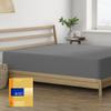 THREAD SPREAD 100% Egyptian Cotton California King Fitted Sheet Only - 600 Thread Count Cal King Sheets Deep Pocket Fitted, Soft Cooling Sateen Elastic Bottom Sheet, Fits Mattress upto 18" - Dark Grey view 1