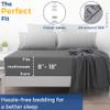 THREAD SPREAD 100% Egyptian Cotton California King Fitted Sheet Only - 600 Thread Count Cal King Sheets Deep Pocket Fitted, Soft Cooling Sateen Elastic Bottom Sheet, Fits Mattress upto 18" - Dark Grey view 2