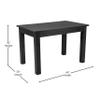 Taylor & Logan Ingles 46" x 30" Rectangular Black Wash Solid Pine Farm Dining Table view 2
