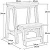 Wood Step Stool Ladder Foldable Ladder Stool for kids 3 Steps Wood Foot Stools Adult Stepladder Portable Shoe Bench Flower RackIndoor Kitchen bathroom Folding Step Stool Large Heavy Duty ( Color : C view 2