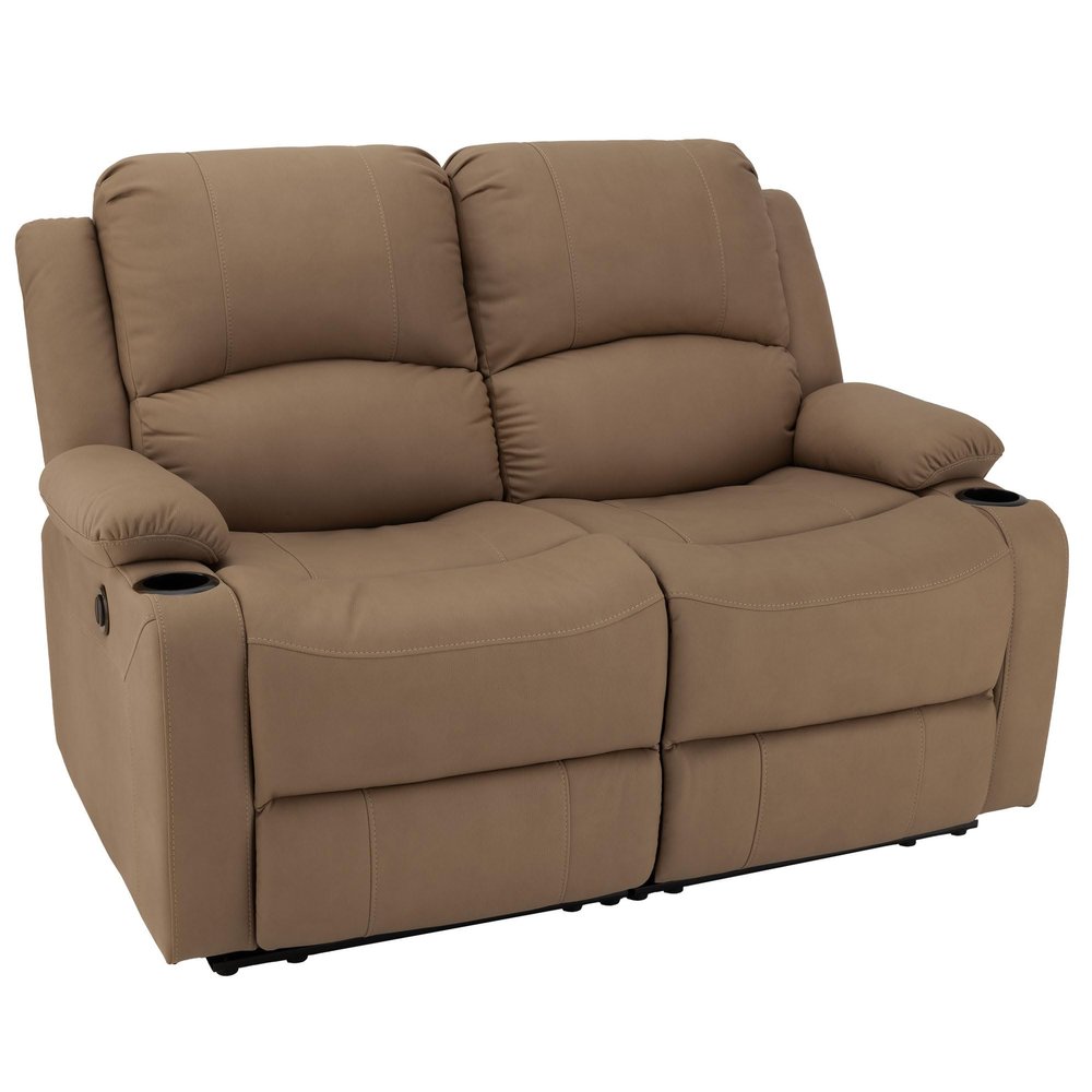 Camper Comfort Faux Suede Leather Reclining Chair, Cappuccino, 58" Wide x 41" Tall x 30" Deep, Wall Hugging Fit for RVs