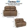 Camper Comfort Faux Suede Leather Reclining Chair, Cappuccino, 58" Wide x 41" Tall x 30" Deep, Wall Hugging Fit for RVs view 2