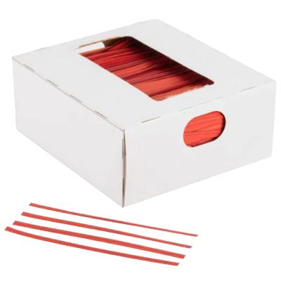 OMRANII Paper Bag Ties Blue Twist Ties for Bags | Bulk 500 Pack with Dispenser Box | 6" Coated Wire Ties Reusable Bread