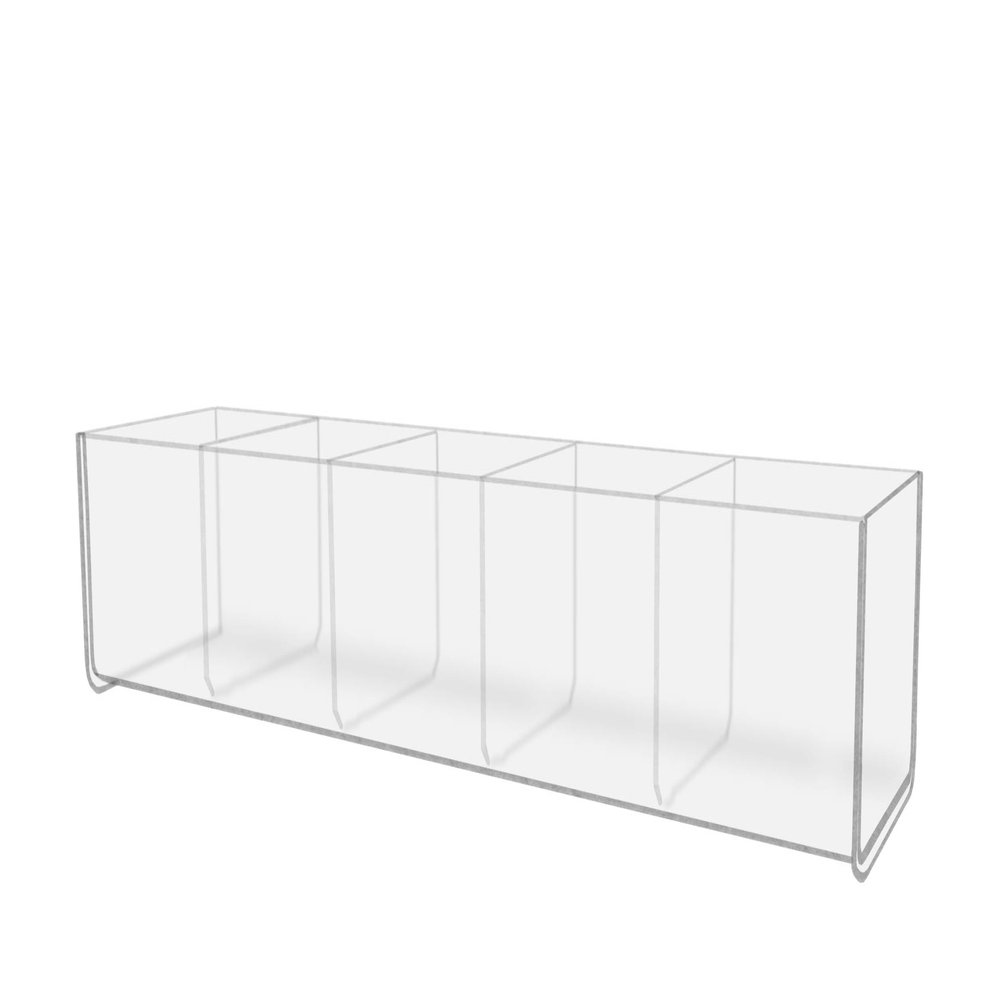 Marketing Holders Clear Acrylic Display Tray 5 Compartment 19.5" Rectangular Countertop Organizer for Retail Products Candy Bulk Items and Small Parts Storage