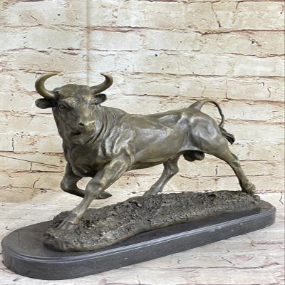 Bronze Sculpture Lecoutier Man Taming A Bull Listed Artist Amazing Handmade Gift Dcor by Bronze Classy