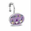 Shower Curtain Hooks,Stainless Steel Shower Curtain Rings with Happy Carnival Gnomes Purple Pattern Crystal Glass Design Rust-Resistant Decorative Shower Curtain Hooks for Bathroom 12PCS view 1