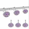 Shower Curtain Hooks,Stainless Steel Shower Curtain Rings with Happy Carnival Gnomes Purple Pattern Crystal Glass Design Rust-Resistant Decorative Shower Curtain Hooks for Bathroom 12PCS view 2