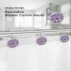 Shower Curtain Hooks,Stainless Steel Shower Curtain Rings with Happy Carnival Gnomes Purple Pattern Crystal Glass Design Rust-Resistant Decorative Shower Curtain Hooks for Bathroom 12PCS view 3