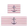 Nautical Kitchen Rugs and Mats Set of 2, Navy Blue Anchor Non-Slip Floor Doormat Comfort Area Runner Rug and Mat, Sweet Pink White Striped Indoor Entrance Carpet Home Decor view 2