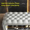 AUQMTAIN Modern Luxurious Tufted Button Bench,Velvet Upholstered Ottoman with Shoe Rack for Living Room Entryway,Comfy End of Bed Bench (Light Blue, 47.2x16x18) view 4