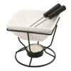 DEPILA 1 Set of Ceramic Butter Warmer Fondue Pot with Tealight Candle Chocolate Melt Pot Butter Cheese Melt Hot Pot for Cheese Chocolate Spoon view 1