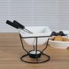 DEPILA 1 Set of Ceramic Butter Warmer Fondue Pot with Tealight Candle Chocolate Melt Pot Butter Cheese Melt Hot Pot for Cheese Chocolate Spoon view 3