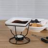 DEPILA 1 Set of Ceramic Butter Warmer Fondue Pot with Tealight Candle Chocolate Melt Pot Butter Cheese Melt Hot Pot for Cheese Chocolate Spoon view 4