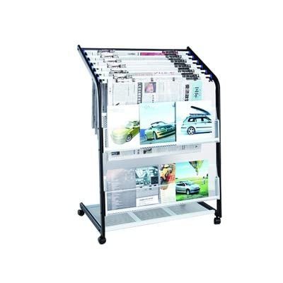 Magazine Rack Magazine Rack Office Newspaper Rack Newspaper Rack Information Book Rack with Pulley Floor Newspaper Rack Magazine Holder