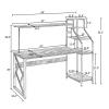 Desk with Shelves Laptop Study Writing Table Home Office Computer Desk with Hutch and Shelf/Writing Study Table with 5 Tier Bookshelves/Multipurpose PC Workstation(Brown) Study Desk with Storage view 3