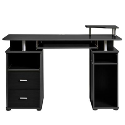 47 Inch Small Desk Essential Home Office Computer Desk with Pull-Out Keyboard Tray and Drawers Study Desk with Storage
