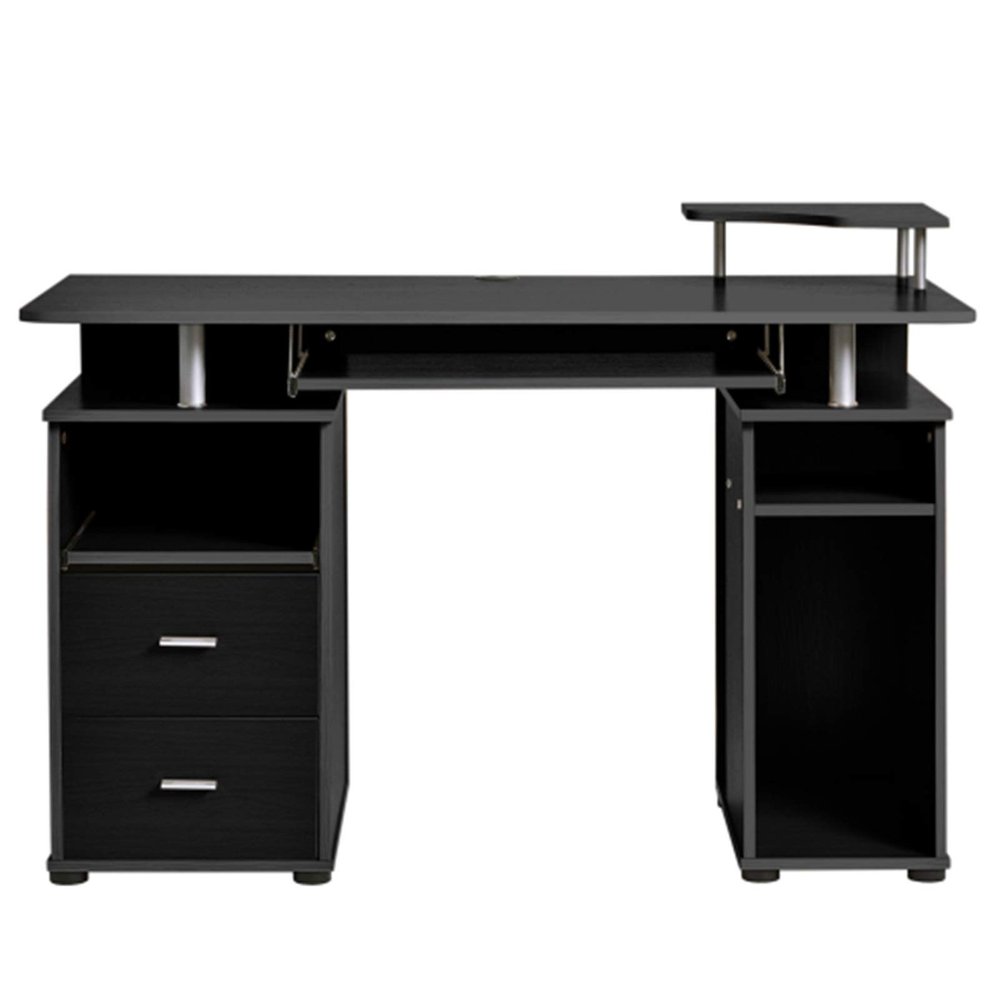 47 Inch Small Desk Essential Home Office Computer Desk with Pull-Out Keyboard Tray and Drawers Study Desk with Storage