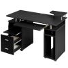 47 Inch Small Desk Essential Home Office Computer Desk with Pull-Out Keyboard Tray and Drawers Study Desk with Storage view 2