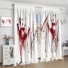 Blood Hand Curtains, Halloween Bloody Handprints Gloomy Scary Splattered Blood Spooky Eerie Horror Theme, Decorative Curtains for Boy Girl Bedroom Living Room, 2 Panel Set,55X63 Inch view 4