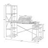 Desk with Shelves 47 Inch Small Desk Home office Computer Desk with 5-Tier Bookshelf and 2 open Storage Shelf Multi-Function Drafting Drawing Table with Tiltable Desktop for Artist or StudentBrown S view 2