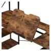 Desk with Shelves 47 Inch Small Desk Home office Computer Desk with 5-Tier Bookshelf and 2 open Storage Shelf Multi-Function Drafting Drawing Table with Tiltable Desktop for Artist or StudentBrown S view 3