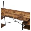 Desk with Shelves 47 Inch Small Desk Home office Computer Desk with 5-Tier Bookshelf and 2 open Storage Shelf Multi-Function Drafting Drawing Table with Tiltable Desktop for Artist or StudentBrown S view 4