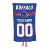 Cokpet Custom Buffalo Beach Towel, Personalized Beach Towels with Name and Number, Customized Beach Towels Gifts for Men Women Fans 32 X 52 Inch view 1