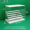 NONEMEY Clear Acrylic Display Case Stand with LED Light 2/3/4/5/6 Tier Storage Box Showcase Dustproof Organizer Box for Collectibles (White 6 Tiers 19.6 * 12.5 * 16.5inch) view 2