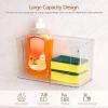 Cabilock 2pcs Clear Adhesive Wall-mounted Storage Box for Bathroom Versatile Organizer for Shower Kitchen No Drilling Required Easy to Clean Capacity Lengths view 3