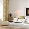 Yellow Window Curtains Drapes for Living Room 120 Inch Length 1 Panel Set Long Cotton Linen Textured Floral Jacquard Semi Blackout Farmhouse Darkening Curtain for Bedroom (Grommet, 100"W x 120"L) view 1