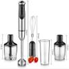 Hand Blender Smart Stick 600W 2 Speed and Turbo Mode Handle with Whisk Chopper/Grinder Bowl and Beaker/Measuring Cup view 2