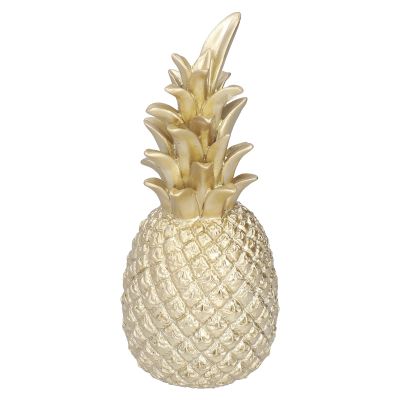 Resin Pineapple Decoration Pineapple Sculpture Nordic Style Desk Decorative Statue Resin Fruit Decor with Bottom Foot Pad Gold Pineapples for Living Room Bedroom Office(Gold)