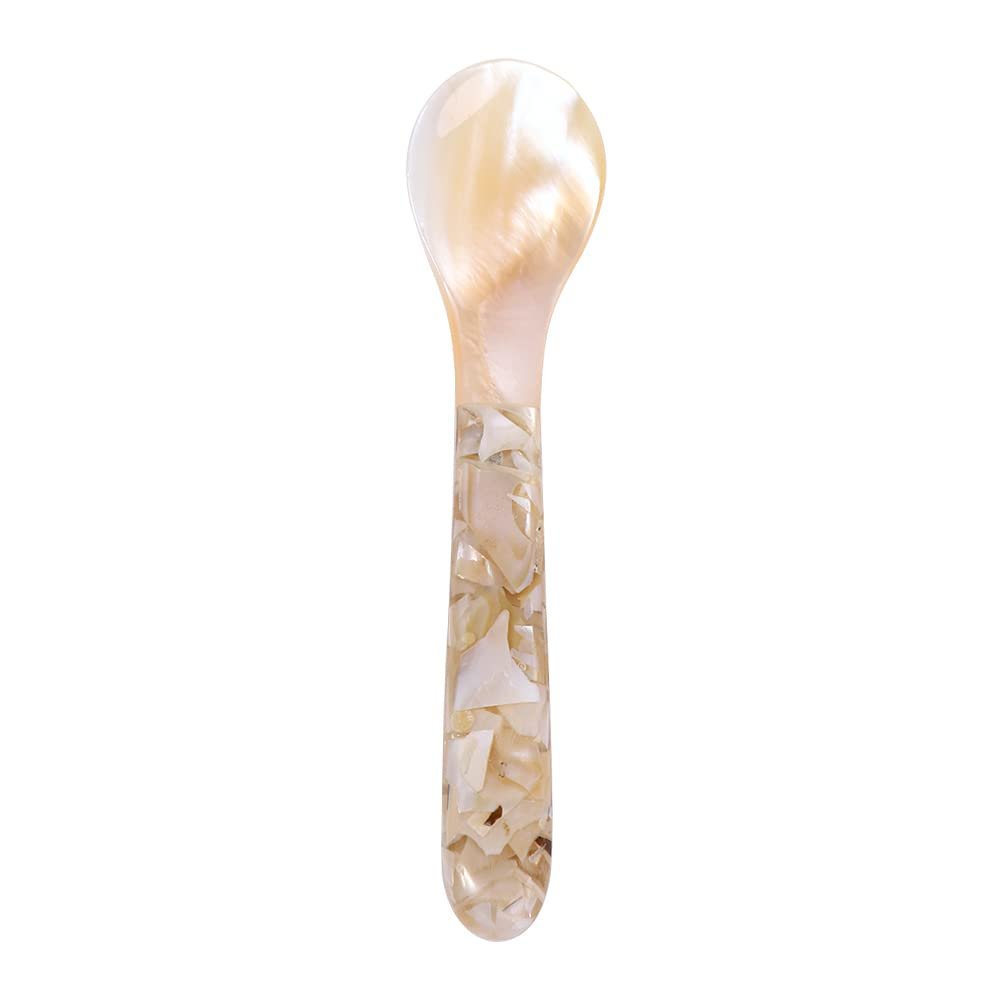 Natural Shell Caviar Spoons Fork Mother of Pearl Caviar Spoons Cocktail Stirring Spoons for Caviar, Egg, Ice Cream, Coffee, Serving(A Spoon)