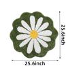 Carmoion Cute Bath Mat,Pink Flower Rug,Water Absorption Non Slip Mat,Soft Machine Wash Rug Mat for Bedroom Kitchen Bathroom Toilet Floors 25.6 x 25.6 Inches (Dark Green) view 2