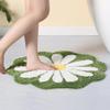 Carmoion Cute Bath Mat,Pink Flower Rug,Water Absorption Non Slip Mat,Soft Machine Wash Rug Mat for Bedroom Kitchen Bathroom Toilet Floors 25.6 x 25.6 Inches (Dark Green) view 3