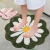 Carmoion Cute Bath Mat,Pink Flower Rug,Water Absorption Non Slip Mat,Soft Machine Wash Rug Mat for Bedroom Kitchen Bathroom Toilet Floors 25.6 x 25.6 Inches (Dark Green) view 4