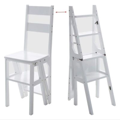 ALDEPO Shoe Cabinet Folding Portable Ladder Step Stool Stair Chair Seats Wooden Shelf Stepladder Dual-Use Climb Folding 4-Step Ladder Widened Safety Portable Flower Rack Indoor Home,A (Color : C)