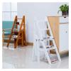 ALDEPO Shoe Cabinet Folding Portable Ladder Step Stool Stair Chair Seats Wooden Shelf Stepladder Dual-Use Climb Folding 4-Step Ladder Widened Safety Portable Flower Rack Indoor Home,A (Color : C) view 2