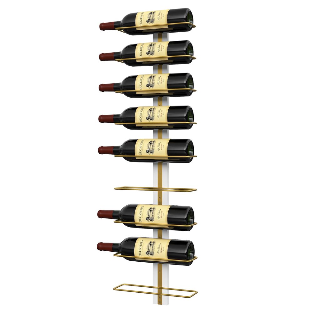 B4Life Wine Rack Wall Mounted for 9 Wine Bottles, Wood Wine Racks for Wall, Wine Holder Wine Bottle Racks for Kitchen, Dining Room, Bar-Dark Yellow