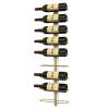 B4Life Wine Rack Wall Mounted for 9 Wine Bottles, Wood Wine Racks for Wall, Wine Holder Wine Bottle Racks for Kitchen, Dining Room, Bar-Dark Yellow view 1