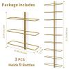 B4Life Wine Rack Wall Mounted for 9 Wine Bottles, Wood Wine Racks for Wall, Wine Holder Wine Bottle Racks for Kitchen, Dining Room, Bar-Dark Yellow view 3